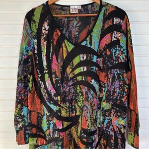 Unique Artistic Colorful Abstract Parsley and Sage Women's Top